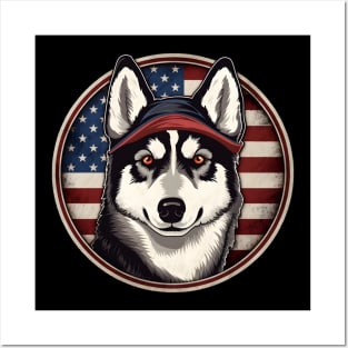 Siberian Husky 4th of July Posters and Art